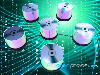 Storage Network Shows Global Communications And Computer Stock Image