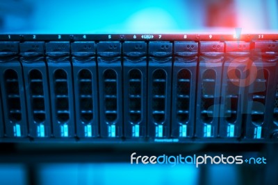 Storage Servers In Data Room Domestic Room Stock Photo