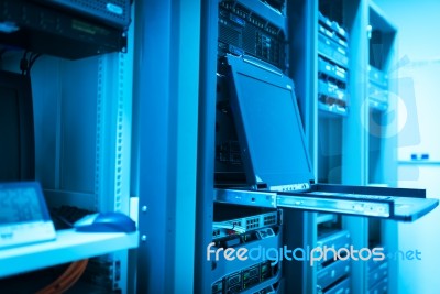 Storage Servers In Data Room Domestic Room Stock Photo