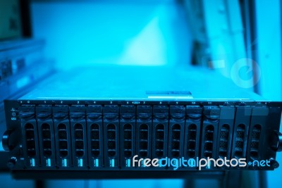 Storage Servers In Data Room Domestic Room Stock Photo