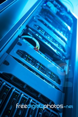 Storage Servers In Data Room Domestic Room Stock Photo