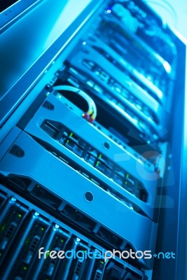 Storage Servers In Data Room Domestic Room Stock Photo