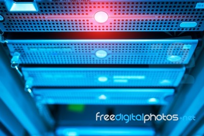 Storage Servers In Data Room Domestic Room Stock Photo