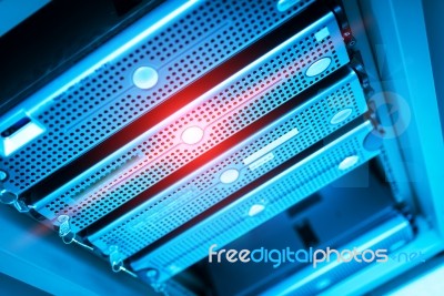 Storage Servers In Data Room Domestic Room Stock Photo