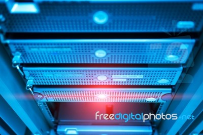 Storage Servers In Data Room Domestic Room Stock Photo