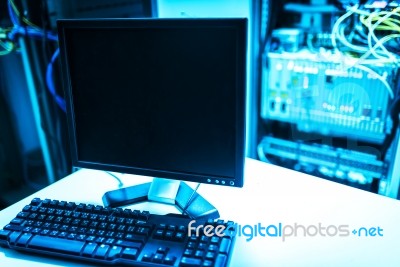 Storage Servers In Data Room Domestic Room Stock Photo