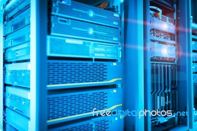 Storage Servers In Data Room Domestic Room Stock Photo