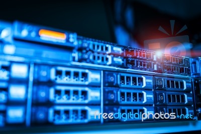 Storage Servers In Data Room Domestic Room Stock Photo