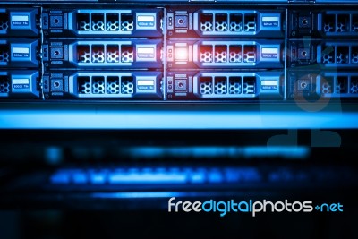 Storage Servers In Data Room Domestic Room Stock Photo