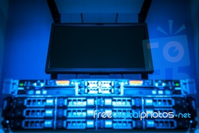 Storage Servers In Data Room Domestic Room Stock Photo