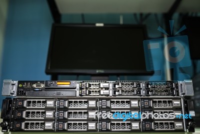 Storage Servers In Data Room Domestic Room Stock Photo