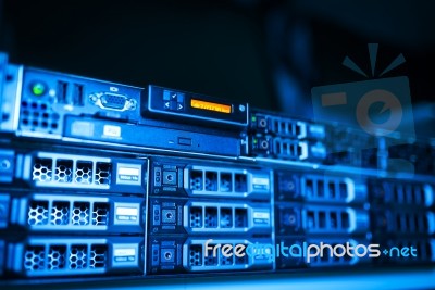 Storage Servers In Data Room Domestic Room Stock Photo