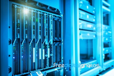 Storage Servers In Data Room Domestic Room Stock Photo