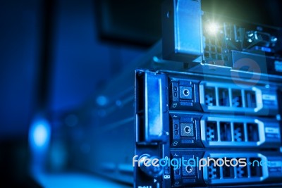 Storage Servers In Data Room Domestic Room Stock Photo