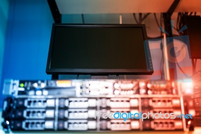 Storage Servers In Data Room Domestic Room Stock Photo