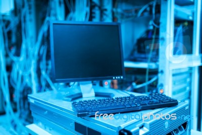 Storage Servers In Data Room Domestic Room Stock Photo