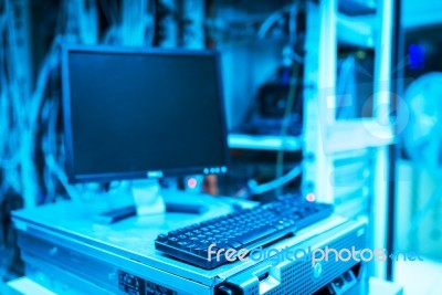 Storage Servers In Data Room Domestic Room Stock Photo