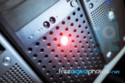 Storage Servers In Data Room Domestic Room Stock Photo