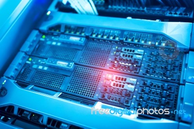 Storage Servers In Data Room Domestic Room Stock Photo