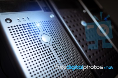 Storage Servers In Data Room Domestic Room Stock Photo