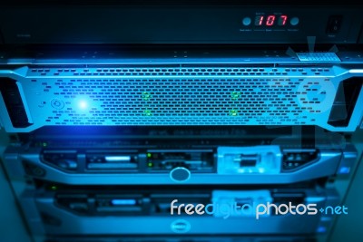 Storage Servers In Data Room Domestic Room Stock Photo