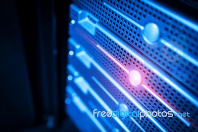 Storage Servers In Data Room Domestic Room Stock Photo