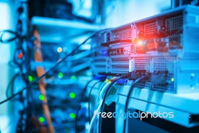 Storage Servers In Data Room Domestic Room Stock Photo