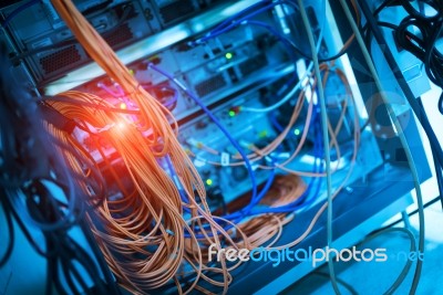 Storage Servers In Data Room Domestic Room Stock Photo