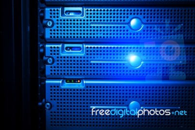 Storage Servers In Data Room Domestic Room Stock Photo