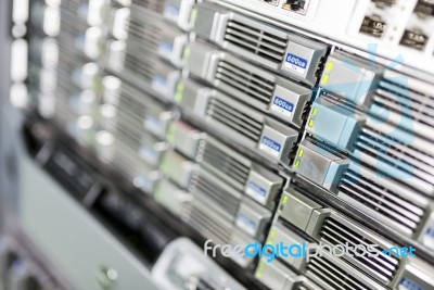 Storage Servers In Data Room Domestic Room Stock Photo