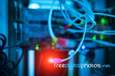 Storage Servers In Data Room Domestic Room Stock Photo