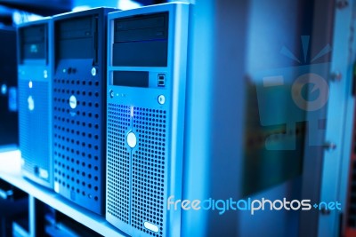 Storage Servers In Data Room Domestic Room Stock Photo