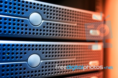 Storage Servers In Data Room Domestic Room Stock Photo