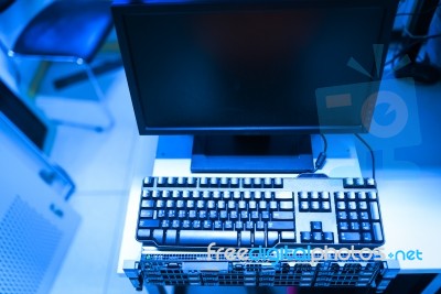 Storage Servers In Data Room Domestic Room Stock Photo