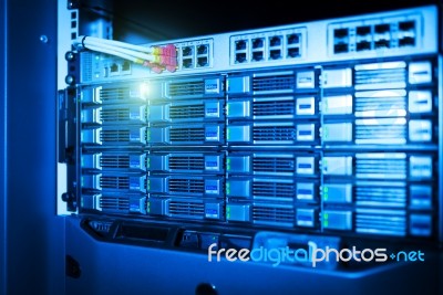 Storage Servers In Data Room Domestic Room Stock Photo