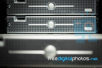 Storage Servers In Data Room Domestic Room Stock Photo