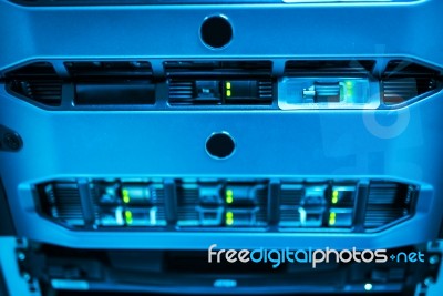 Storage Servers In Data Room Domestic Room Stock Photo