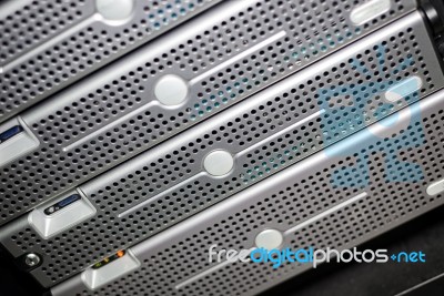 Storage Servers In Data Room Domestic Room Stock Photo