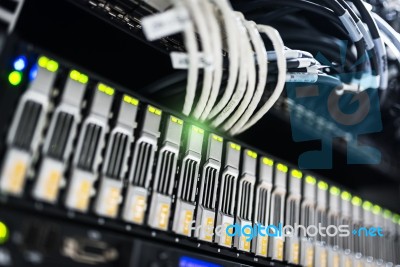 Storage Servers In Data Room Domestic Room Stock Photo