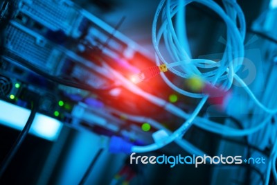 Storage Servers In Data Room Domestic Room Stock Photo