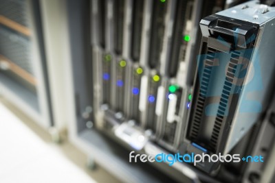 Storage Servers In Data Room Domestic Room Stock Photo