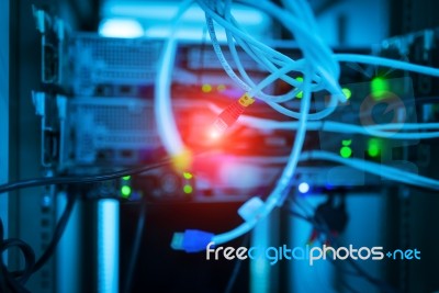 Storage Servers In Data Room Domestic Room Stock Photo