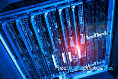 Storage Servers In Data Room Domestic Room Stock Photo