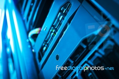 Storage Servers In Data Room Domestic Room Stock Photo