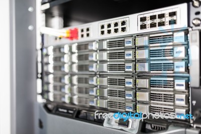 Storage Servers In Data Room Domestic Room Stock Photo