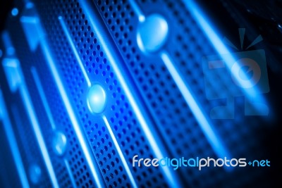 Storage Servers In Data Room Domestic Room Stock Photo