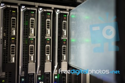 Storage Servers In Data Room Domestic Room Stock Photo