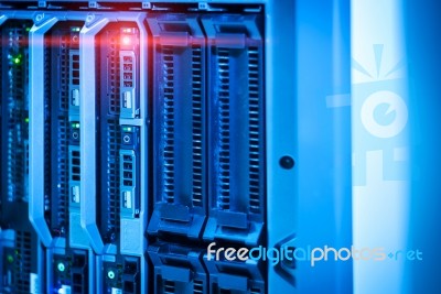 Storage Servers In Data Room Domestic Room Stock Photo