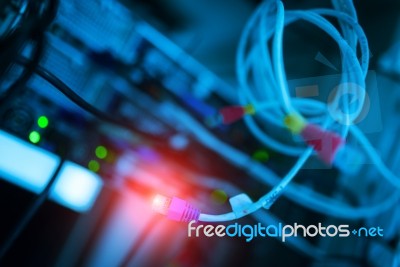 Storage Servers In Data Room Domestic Room Stock Photo