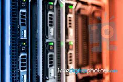 Storage Servers In Data Room Domestic Room Stock Photo